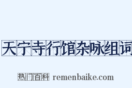 天宁寺行馆杂咏组词是什么意思的图片